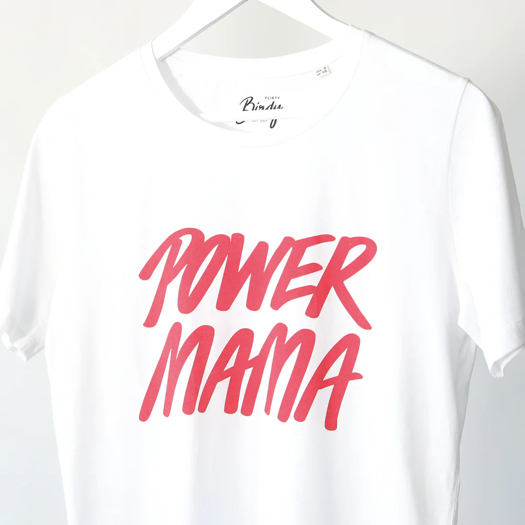 Power Mama t-shirt Hvid/Rød - Image 4